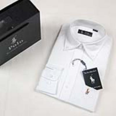 Ralph Lauren men dress shirt - small color pony - solid white No. 891